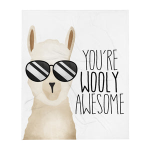 You're Wooly Awesome (Llama) - Throw Blanket