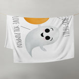 You're Boo-tiful! Awww, I Love You Pumpkin (Ghost and Pumpkin) - Throw Blanket
