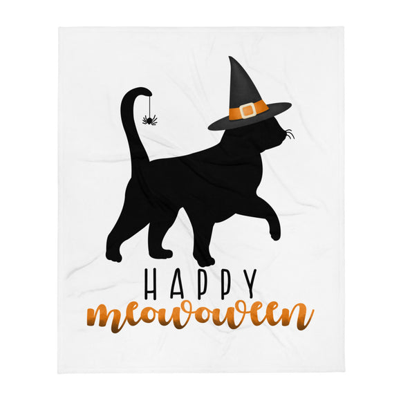 Happy Meowoween (Cat) - Throw Blanket