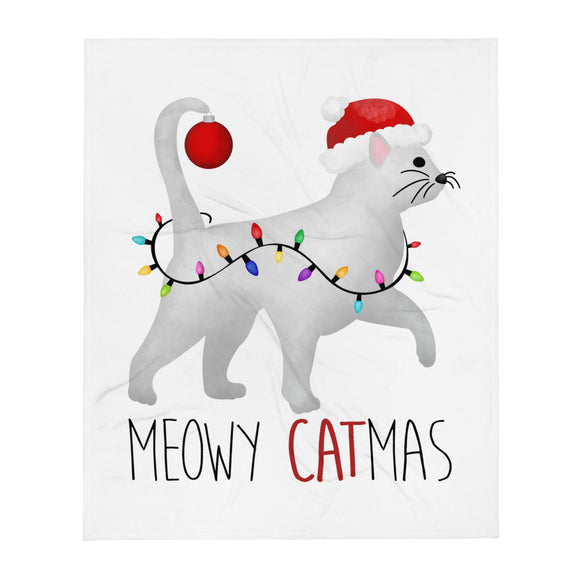 Meowy Catmas - Throw Blanket