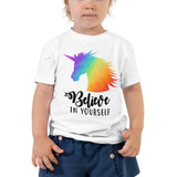 Believe In Yourself (Rainbow Unicorn) - Kids Tee