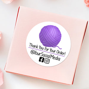 Thank You For Your Order With Social Media (Yarn) - Custom Stickers