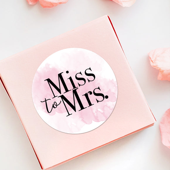 Miss To Mrs (Watercolor Background) - Stickers