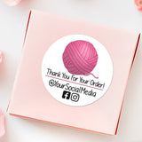 Thank You For Your Order With Social Media (Yarn) - Custom Stickers