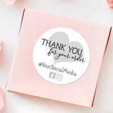 Thank You For Your Order With Social Media (Fancy Heart) - Custom Stickers