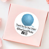 Thank You For Your Order With Social Media (Yarn) - Custom Stickers