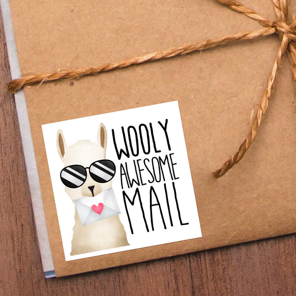 Wooly Awesome Mail (Llama) - Stickers