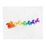 Santa's Sleigh (Rainbow Unicorns) - Throw Blanket