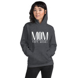 Mom Est. (Personalized Year) - Custom Text Hoodie