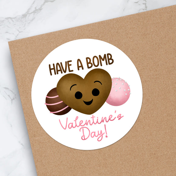 Have A Bomb Valentine's Day (Hot Cocoa Bomb)- Stickers