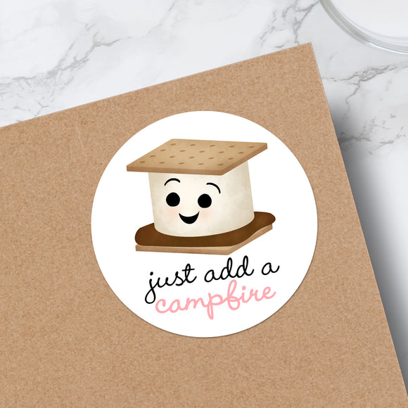 Just Add A Campfire (S'more) - Stickers