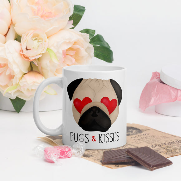 Pugs And Kisses (Pug Dog) - Mug