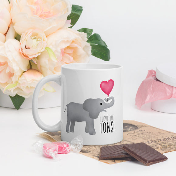 I Love You Tons (Elephant) - Mug