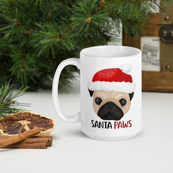 Santa Paws (Pug) - Mug