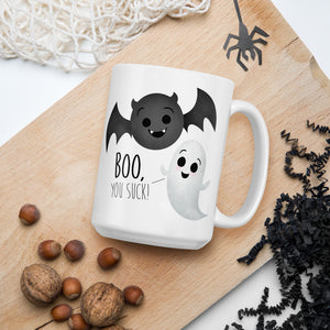 Boo You Suck (Vampire Bat And Ghost) - Mug