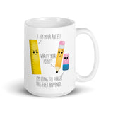 Ruler, Pencil and Eraser Puns - Mug