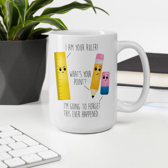 Ruler, Pencil and Eraser Puns - Mug
