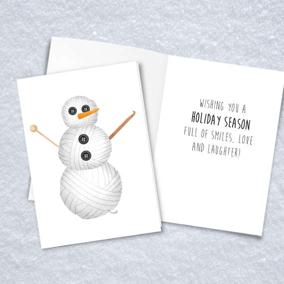 Yarn Snowman - Print At Home Card
