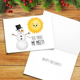 You Make Me Melt (Snowman And Sun) - Print At Home Card