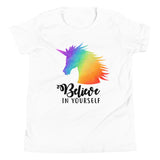Believe In Yourself (Rainbow Unicorn) - Kids Tee